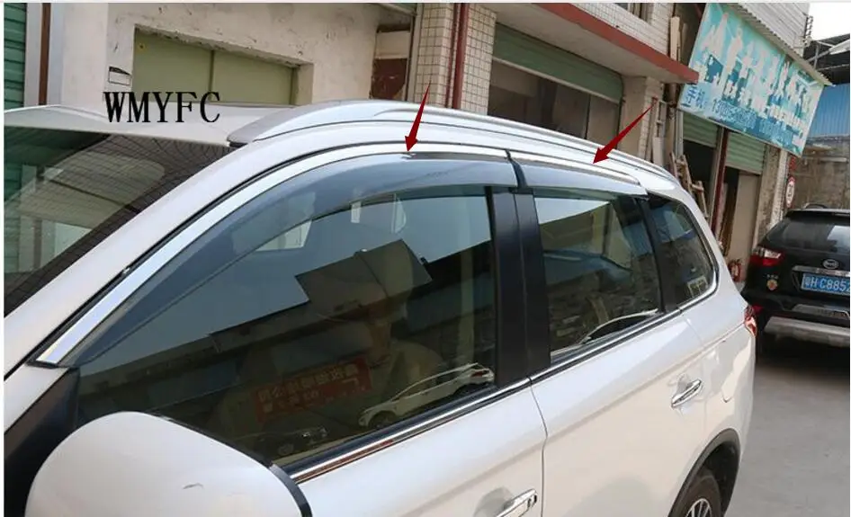 4 шт. защита от дождя и солнца для Mitsubishi Outlander 2013 2014 2015 2016 2018|Хромирование| |