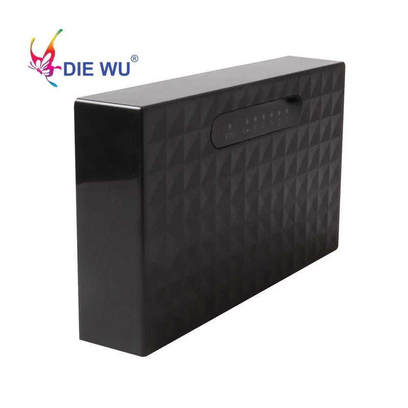 DIEWU 5-разъемное зарядное usb-устройство для коммутатор для высокоскоростной сети Ethernet 10/100 Мбит/с RJ45 сетевой адаптер Ethernet 5-20 V вход с усиление сигнала Пластик чехол
