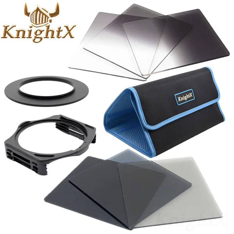KnightX 49 52 мм 58 мм 67 мм 72 мм 77 мм Градуированный цветной ND синий объектив камеры фильтр комплект серии камеры для Nikon Canon Cokin P gnd