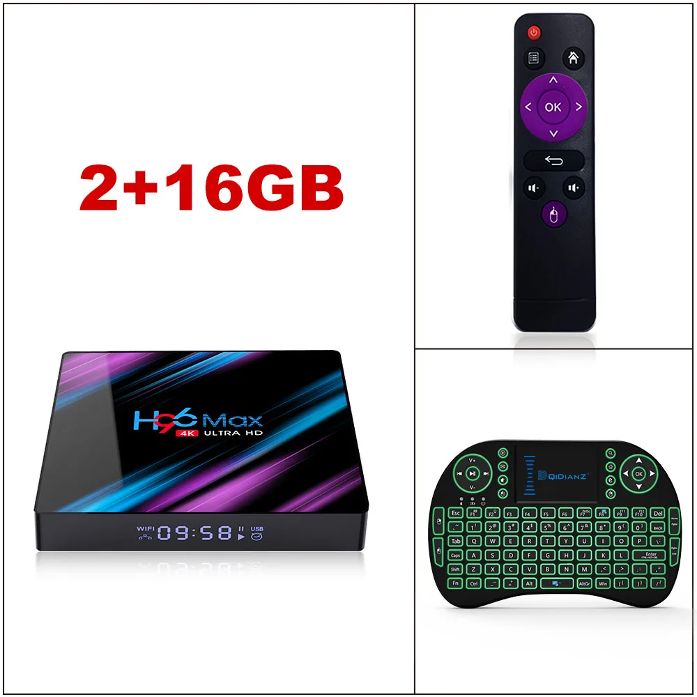 H96MAX 2G16G I8 H96MAX Android 9,0 ТВ приставка RK3318 четырехъядерный 64 бит 2,4G/5,8G Wifi BT 4,0 4K HD медиа приставка Google Netflix VS X96 H96 MAX - Цвет: H96MAX 2G16G I8