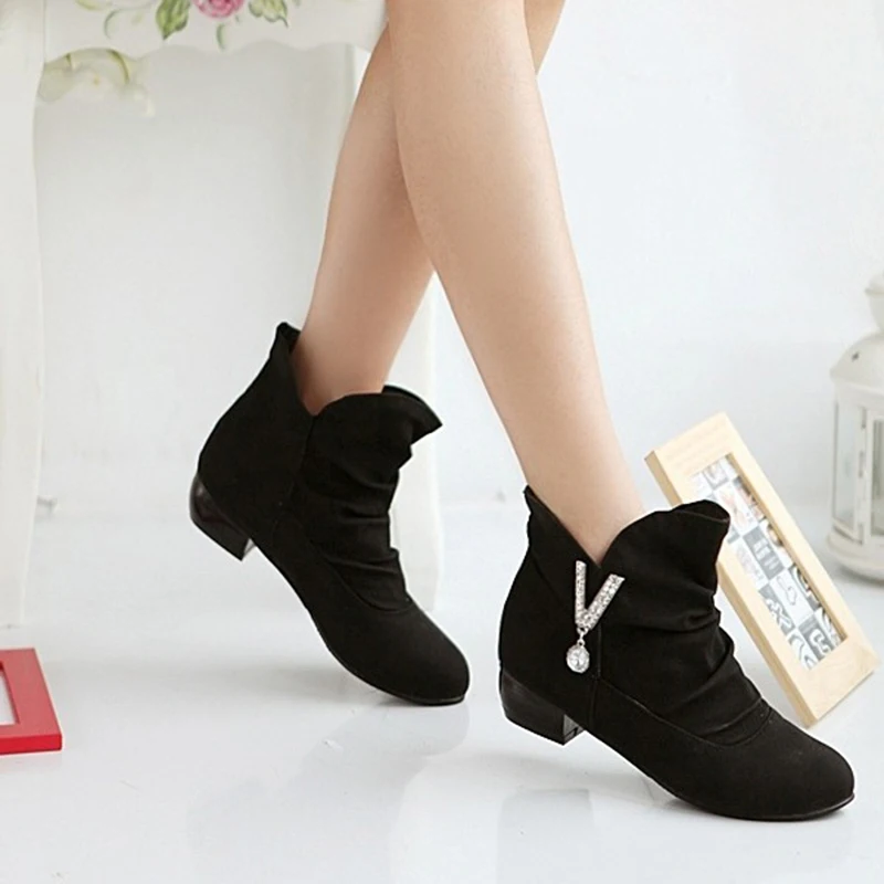 Женские ботинки из искусственной кожи модные botas feminina NB275|Женские полусапожки| |