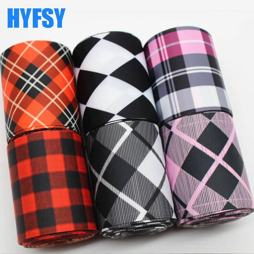 

hyfsy 10084 75mm Lattice ribbon 10 yards DIY handmade materials garment accessories hair bow Grosgrain ribbons