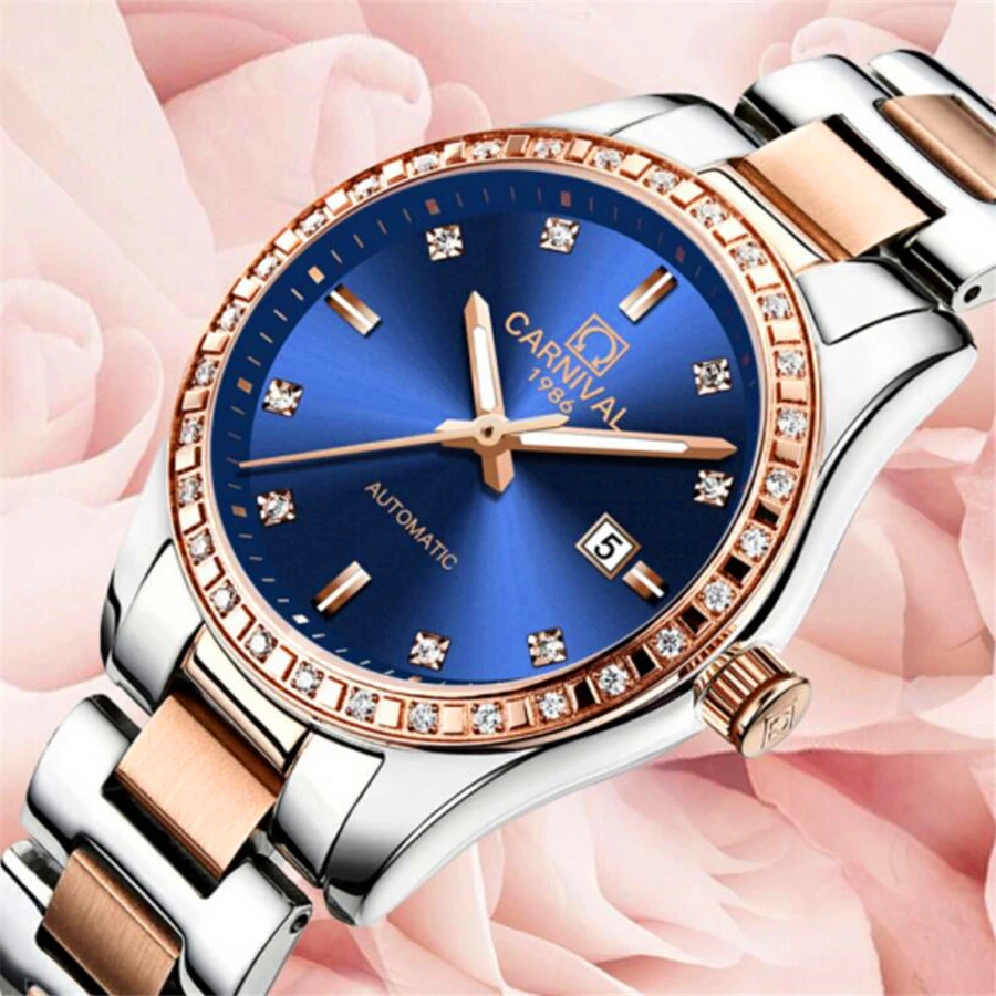Carnival Diamond Ladies Wrist Watches Women Fashion Watch 2017 Brand Casual Women Watches Waterproof Female Mechanical Clock