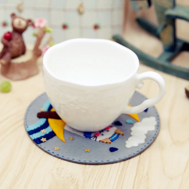 3 шт./лот сделай сам войлочная подставка в виде милого кота для шитья чашек