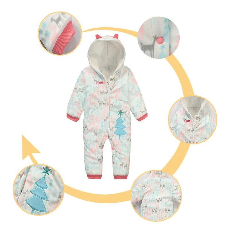 Детский комбинезон с капюшоном мультяшным принтом | Мать и ребенок