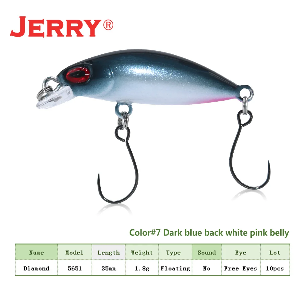 35mm Dark blue Jerry 1 шт. 35 мм 1,8 Г площадь потока Форель Приманка-вобла Сверхлегкий микро гольян рок рыболовные приманки искусственные приманки - Цвет: 35mm Dark blue