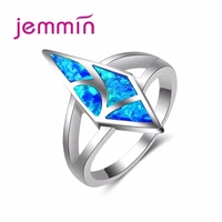 geometric hollow design opal rings for party s925 silver wedding rings for women oval spinner ring valentines day jewelr