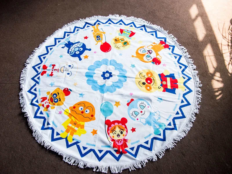 160 см детский игровой коврик Anpanman Tassel круглое одеяло паззл детские коврики для ползания пляжное полотенце игрушки коврики игровой коврик для детей
