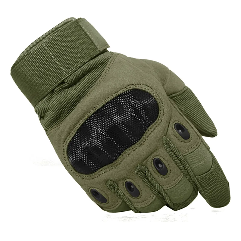 Army Green WOLFONROAD, уличные перчатки для скалолазания, мужские тактические перчатки, защитная оболочка, кожа, полный палец, перчатки, военная одежда - Цвет: Army Green