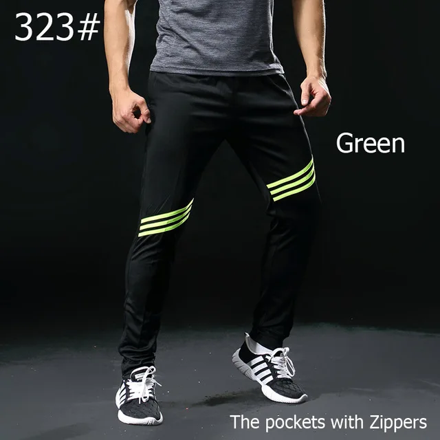 323 black green Новинка, Мужские штаны для велоспорта, многофункциональная спортивная одежда для бега, спорта, езды на горном велосипеде, длинные брюки, штаны для бега, с карманами на молнии - Цвет: 323 black green