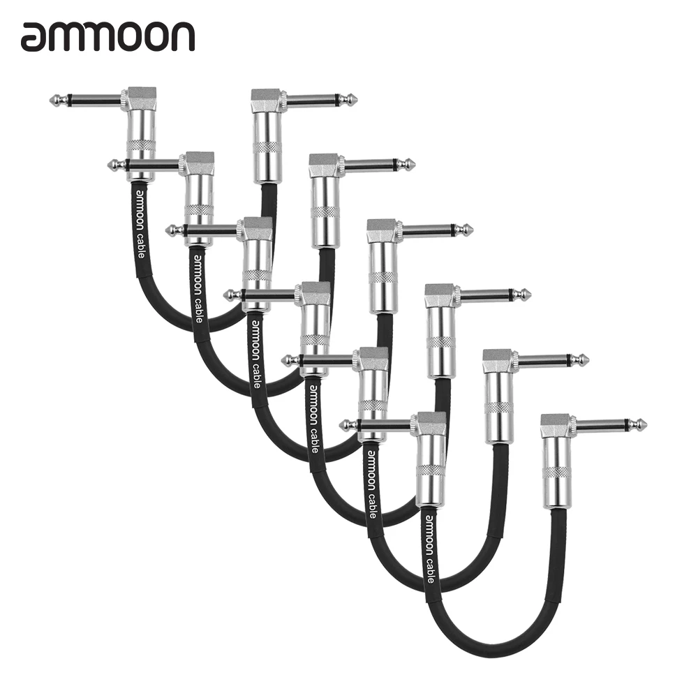 Ammoon 6-Pack гитарная педаль кабель нашивка в виде музыкального инструмента 30 см/1 0