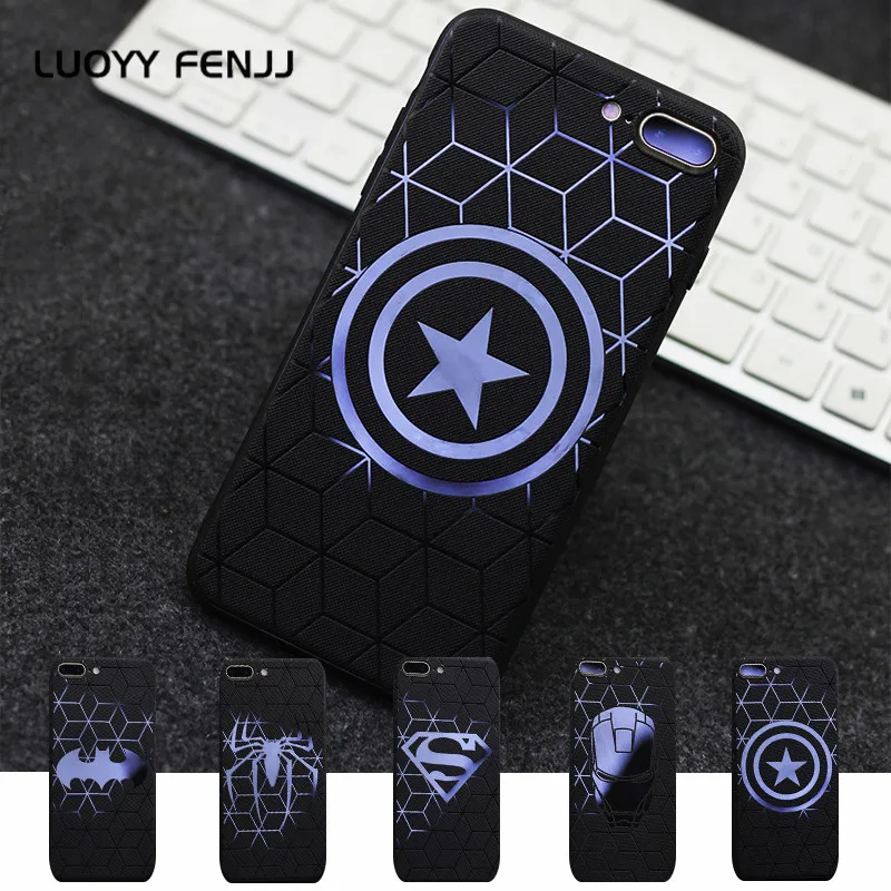 Luoyy fenjj блестящий чехол Мстители для iPhone 6 6s Plus задняя крышка Мягкий ТПУ телефона