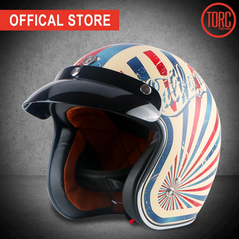 Мотоциклетный шлем TORC moto rcycle винтажный с открытым лицом мотоциклетный