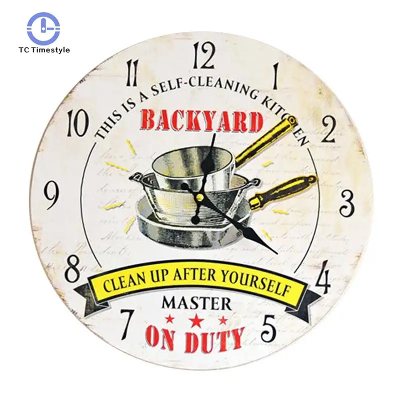 Настенные часы с подвеской украшение для дома и кухни без рамки деревянные