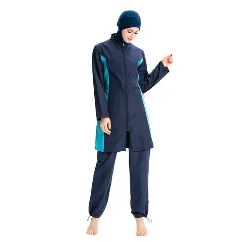 4 Цвета купальник для мусульманок хиджаб скромный Купальник 3 шт. Исламская полное покрытие пляжная Буркини купальные костюмы консервативная Мода