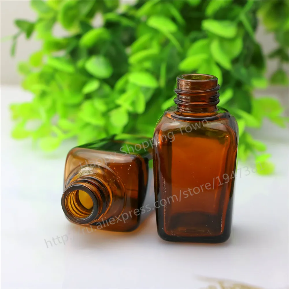 Free Shipping 200pcs 25ml Square Amber Glass Essential Oil Bottle With Dropper 50pcs 50ml and 100ml with gold sprayer | Красота и