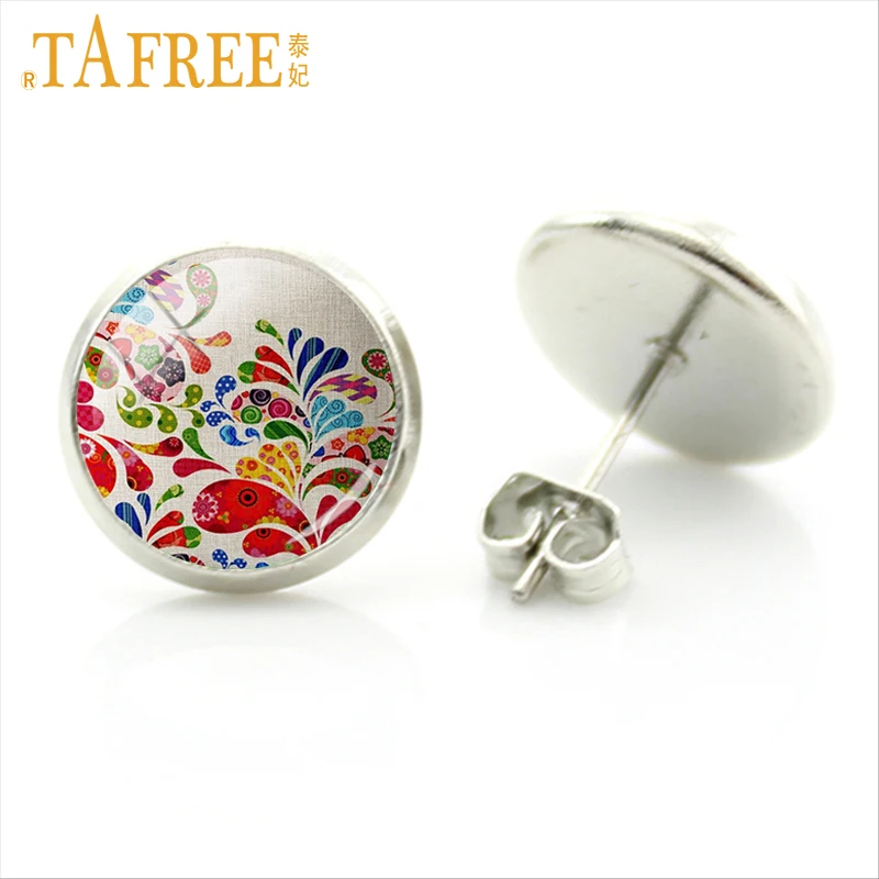 TAFREE Wintersweet вишня в цвету векторный серьги гвоздики дерево жемчужной сережкой