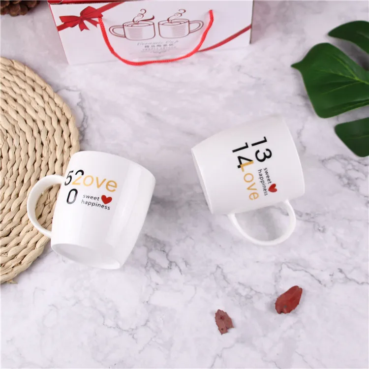 2 шт./компл. чашка для пары керамическая кружка поцелуев Знак подарок 520 и 1314 пара