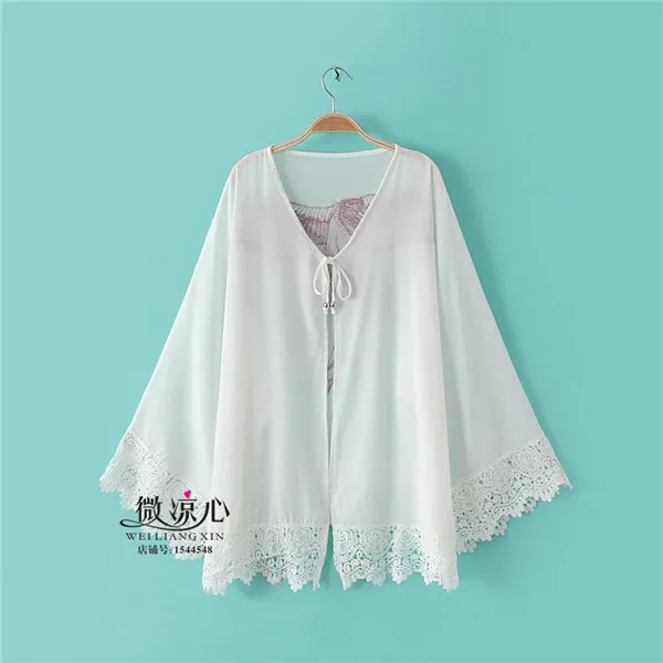 Модные пикантные Орел печати кардиган в богемном стиле кружева лоскутное рукав