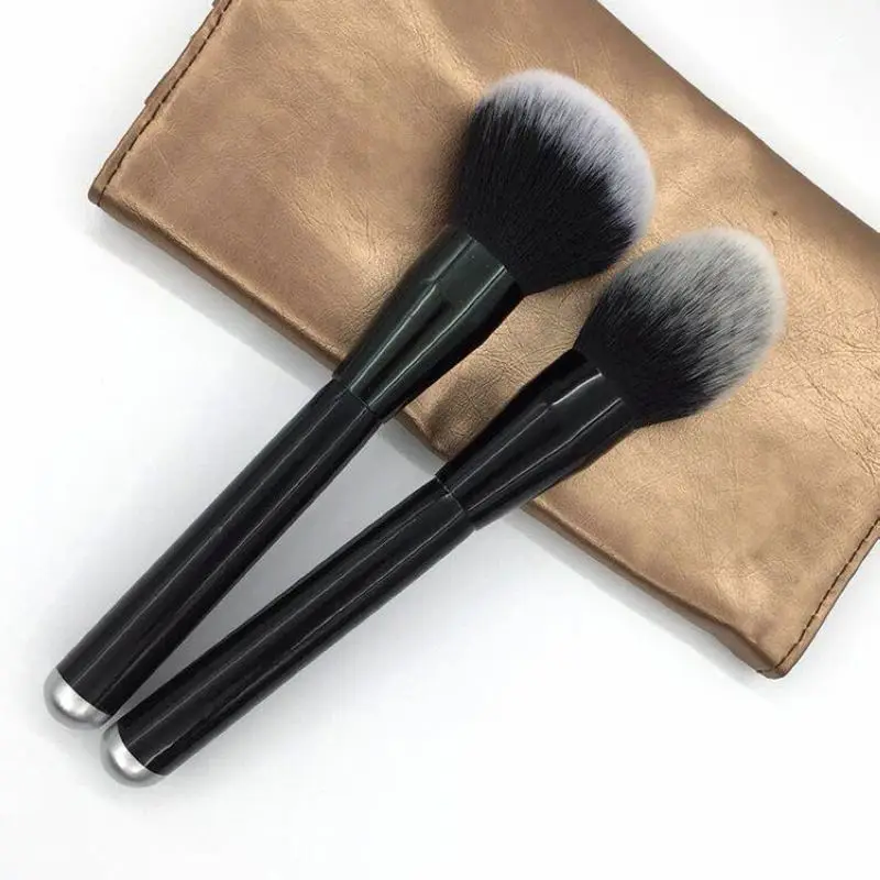 

round synthetic hair head powder brush black soft loose powder makeup brushes