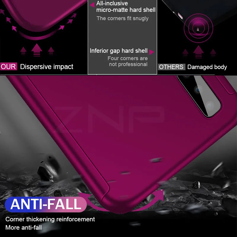 ZNP 360 Полное покрытие чехол для телефона для samsung A5 A7 J4 J6 J8 A6 A8 Крышка для samsung A3 A5 J7 J5 A7 чехол с Стекло