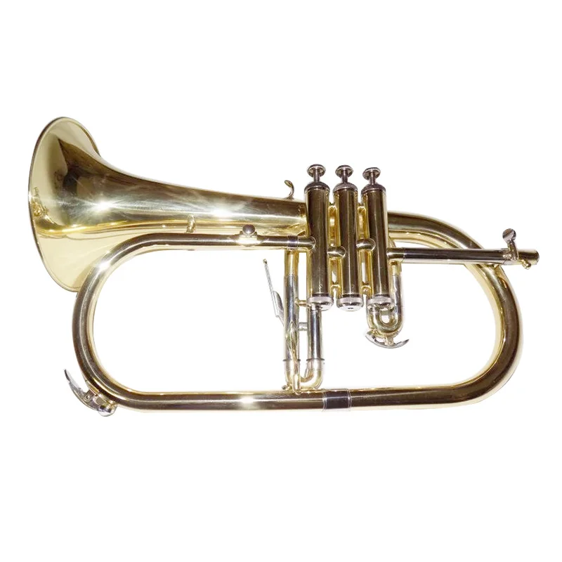 Bb ключ flugelhorn лаковая отделка Monel поршень чехол с мундштуком Flugel Horn Instrumento Musicais professionais