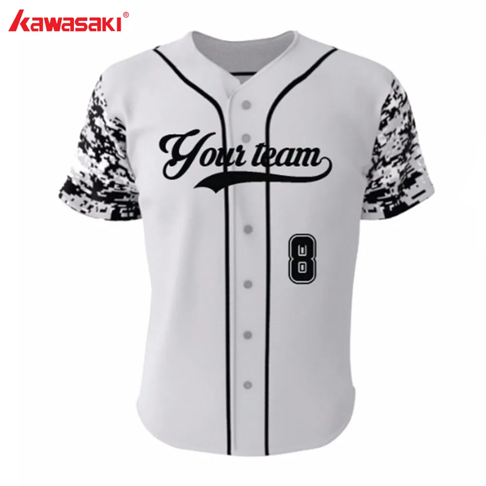 Бренд Kawasaki,, на заказ, серый камуфляж, бейсбольные майки, топ, веера из полиэстера, для детей и взрослых, тренировочная майка из Джерси Для Софтбола, рубашки