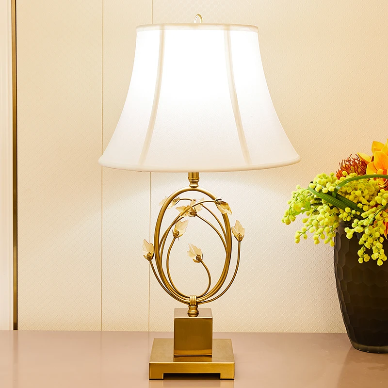 Настольные лампы в американском стиле с хрустальными листьями Металлическая