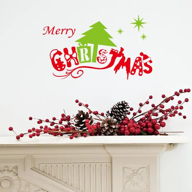 

DIY подарок Счастливого Рождества наклейки на стену виниловые наклейки на стену украшения для дома для рождественского фестиваля xmas25