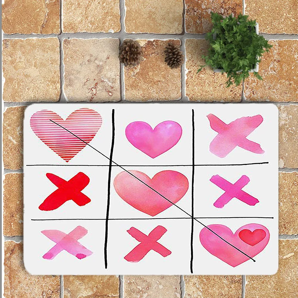 9 видов стилей дверь ковер вход День Святого Валентина печать нескользящий Ковер