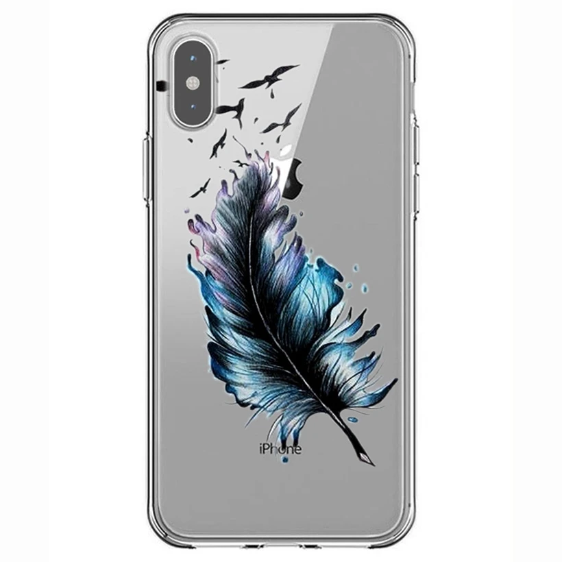 Case Cover Pattern Painted Colored Tiger Owl Rose Soft Tpu For iPhone 7 8 6 6s Plus X Xs XR XS Max Y611 |