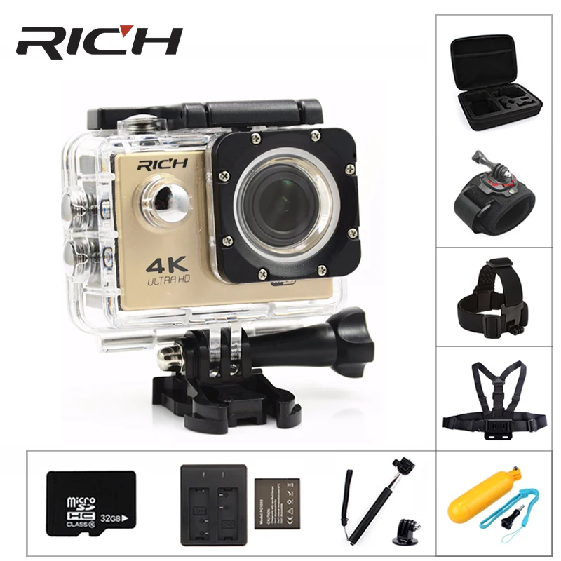 Богатые F5 экшн камеры WiFi шлем подводная камера Водонепроницаемые спортивные 1080P