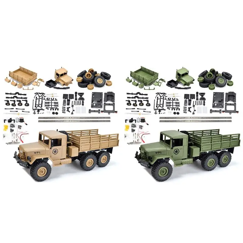 WPL B-16 комплект 1/16 2,4G 6WD гусеничный внедорожный Радиоуправляемый автомобиль набор и светильник без электрических деталей DIY модели сборки