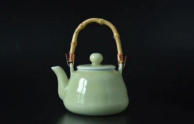 WIZAMONY новая хрустальная глазурь Di Kiln Longquan Celadon Zisha керамика искусство Китай чайник фарфор Исин глина антикварный чайник - Цвет: Di Kiln Beige
