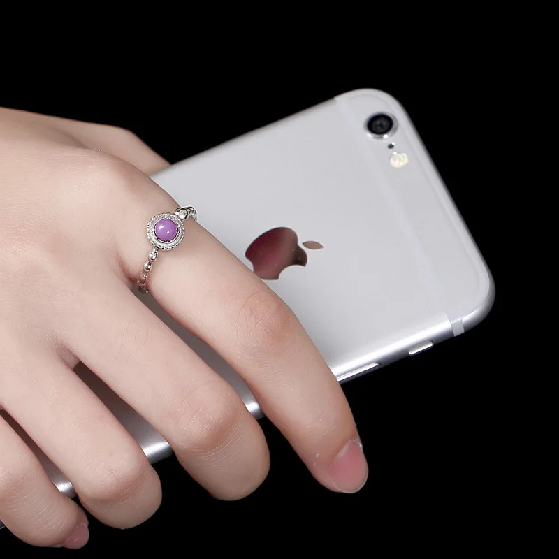 Серебряный S925 чистого серебра фиолетовый Mica инкрустированные кольцо Японии и