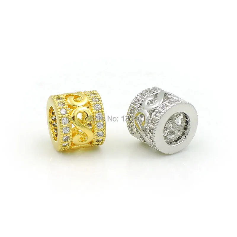 8x8x7 мм микро паве прозрачные CZ круглые бусины комбинированного S подходит для мужчин и женщин, изготовление браслетов или ожерелий ювелирных изделий