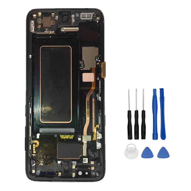 Протестированный Super AMOLED ЖК дисплей для Samsung Galaxy S8 + рамка G950F G950U G950 сенсорный