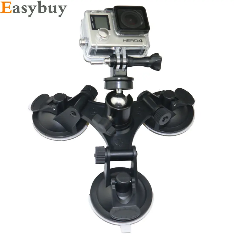 Gopro Аксессуары Лобовое Стекло Автомобиля Трехместный Вакуумный Присоске Жира Gecko