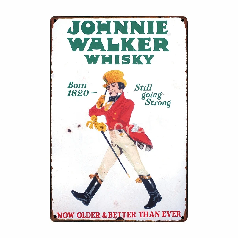 [ WellCraft ] johnnie walker whisky Metal Sign Wall Poster Sticker Party Decor for Pub bar Mural Iron Plaque Painting FG-237 - Цвет: WA 3104
