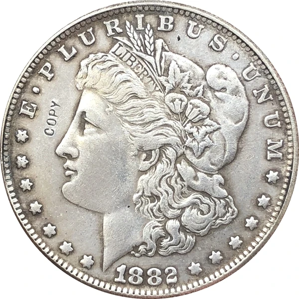 

Копия монеты США в долларе Моргана 1882-S