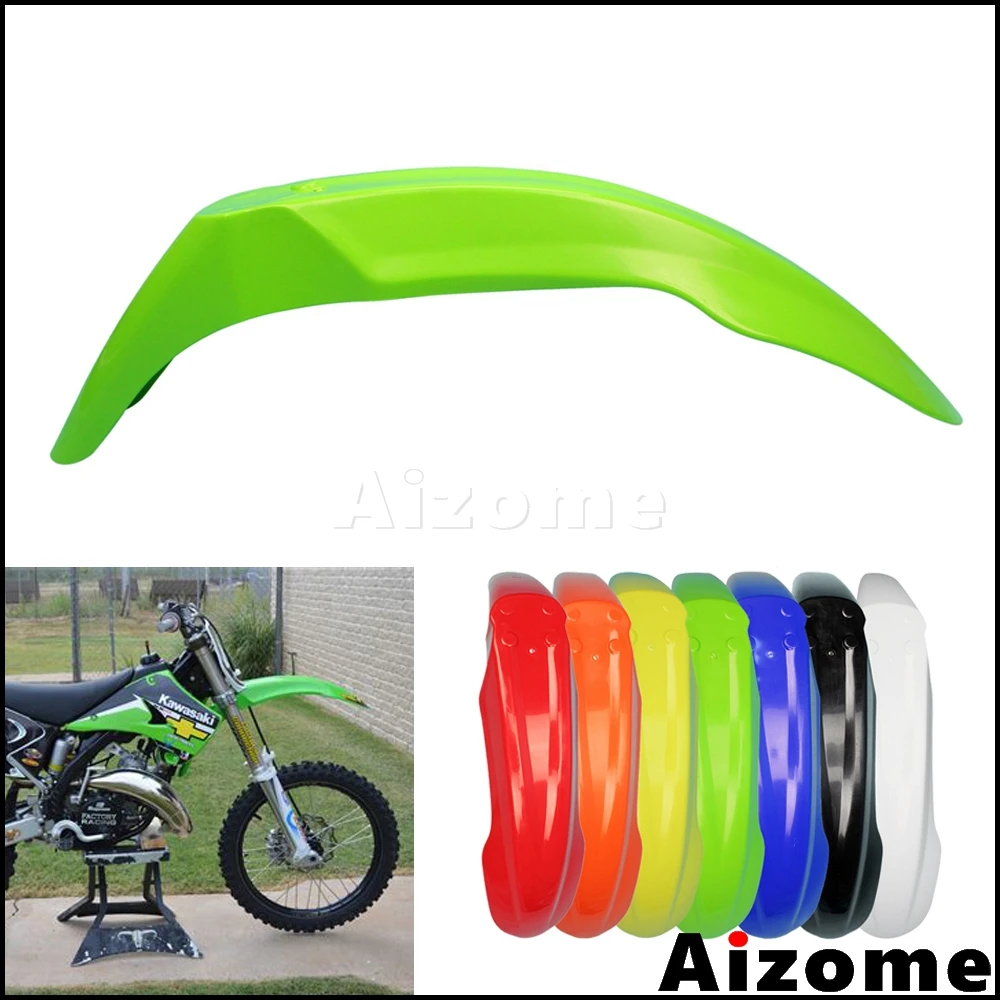 

Universal Dirt Bike Off Road Front Fender Motocross Green Mud Guard Plastic Mudguard For Kawasaki KLR KLX KX 110 140 250 450 650