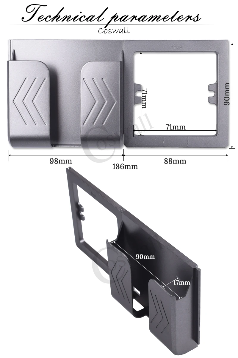 COSWALL, двойной usb порт для зарядки, 16А, настенная розетка для ЕС, России, розетка, стеклянная панель, панель для ПК, матовый серый цвет