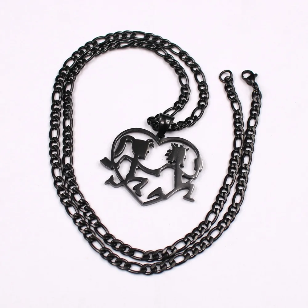 Punk Jewelry ICP stainless steel black / gold Large heart Hatchet man pendant necklace NK Chain 4mm 24'' for Mens | Украшения и
