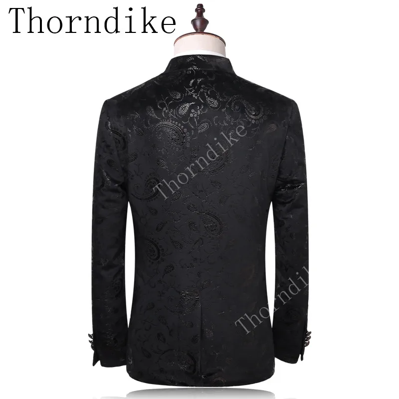 Thorndike костюм жениха под заказ костюмы черный фон серебряные жаккардовые смокинги