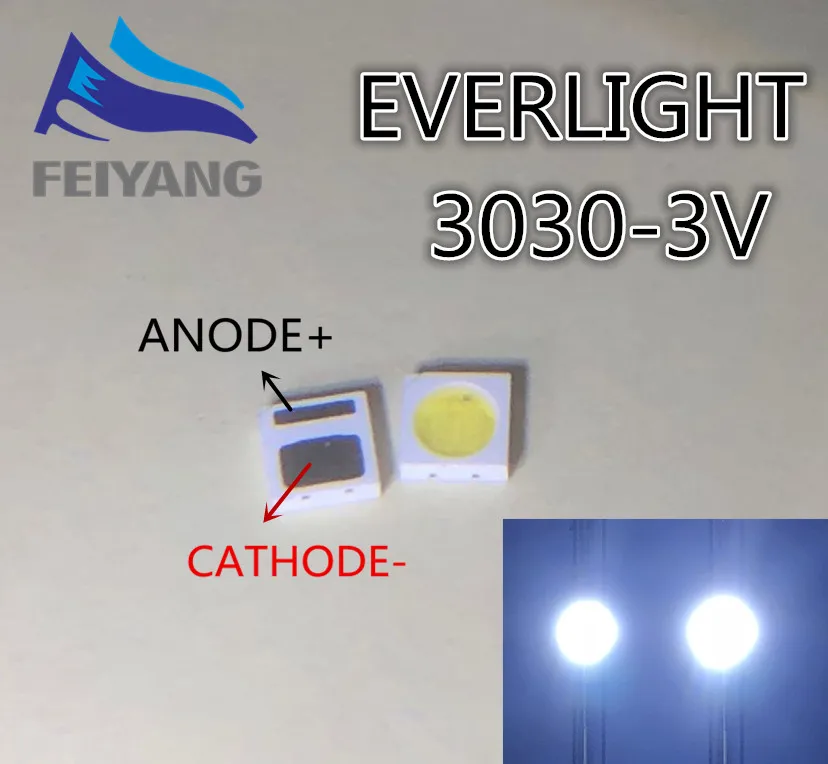 Светодиодсветодиодный лампы EVERLIGHT 100 1 Вт 3 в холодный белый свет с давлением