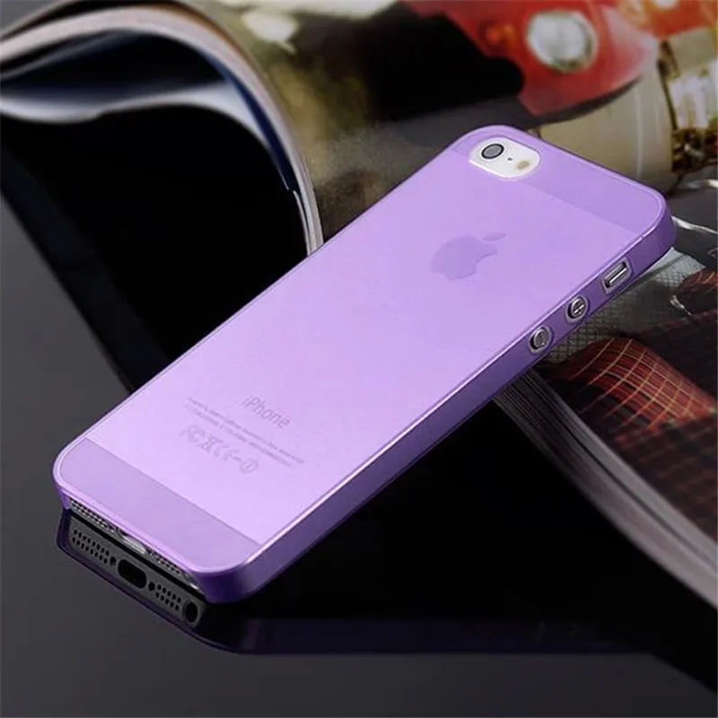 Чехол на заднюю панель для iPhone 8, 7, 7 Plus, iPhone 6, 6 S Plus, 5, 5S, 4, 4S, матовый прозрачный Ультратонкий Мягкий Прозрачный из ТПУ чехол для телефона - Цвет: Purple