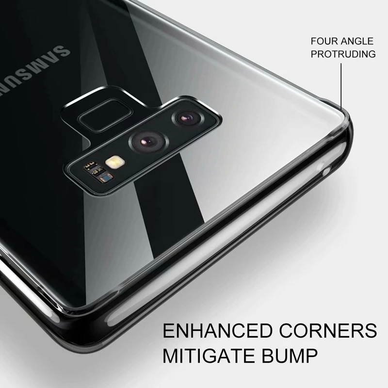 Note9 прозрачный Стекло чехол для samsung Galaxy Note 8 S8 S9 Plus Мягкий полиуретановый край