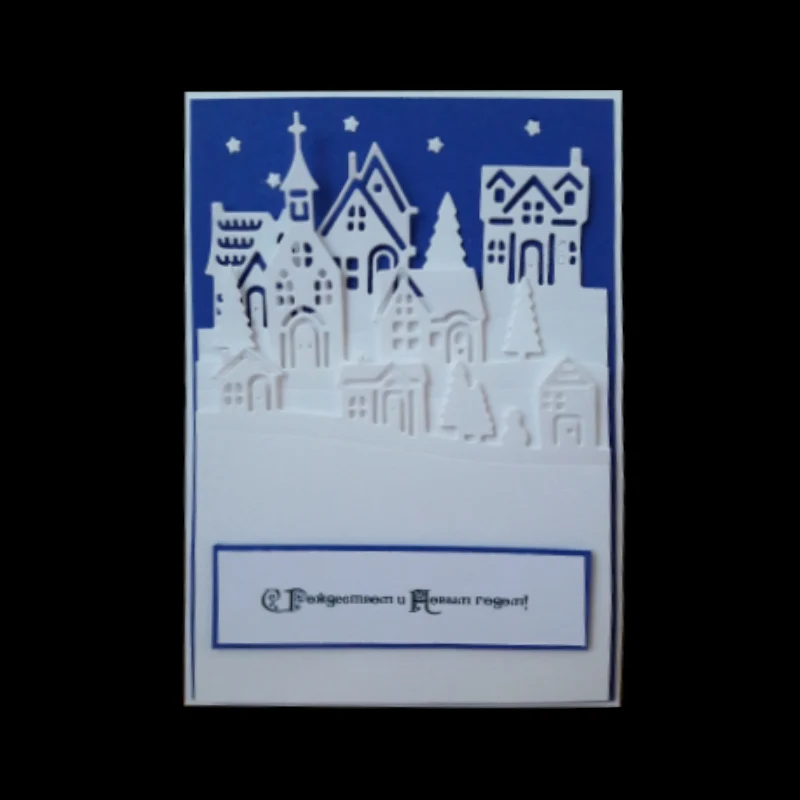 Сделай сам замок режущие дома штампы Скрапбукинг карточный трафарет