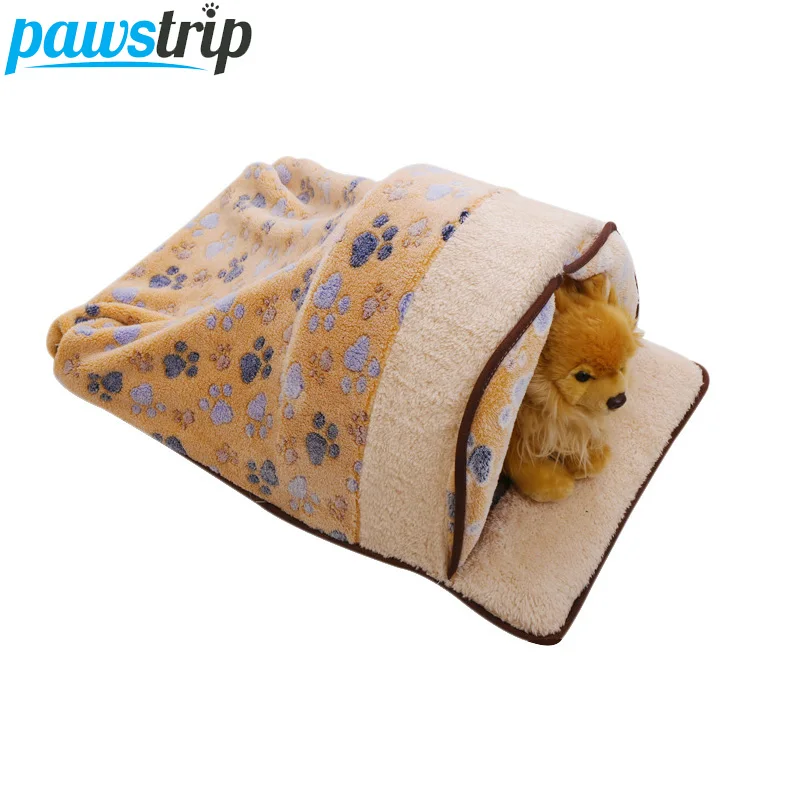 

pawstrip 4 Colors Pet Warm Cat Bed Cover Windproof Cat Sleeping Bag Winter Small Dog Bed Detachable Wash Rabbit Puppy Nest Beds