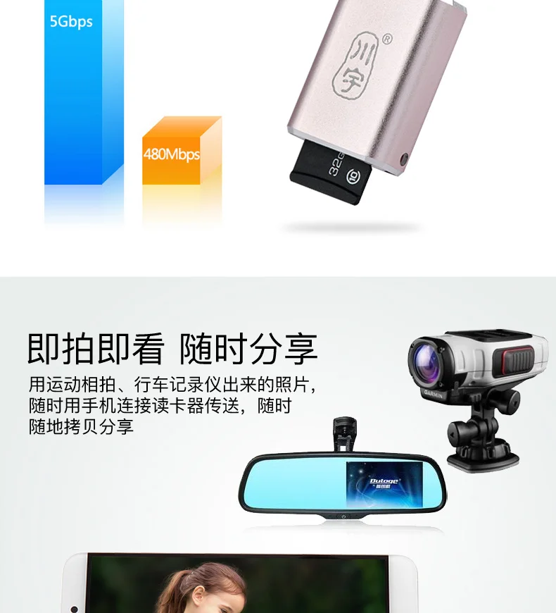 Kawau 5 Гбит/с Mini USB 3,0 MicroSD TF OTG Micro Card Reader для TF карт Micro SD/SDXC Высокое качество USB карта адаптер Макс 128 ГБ